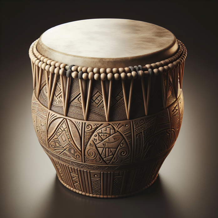 Djembe bubon s rezbou